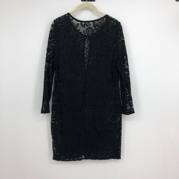 Shoshanna black lace 2/3 long sleeve keyhole  high neck SP - Picture 14 of 15